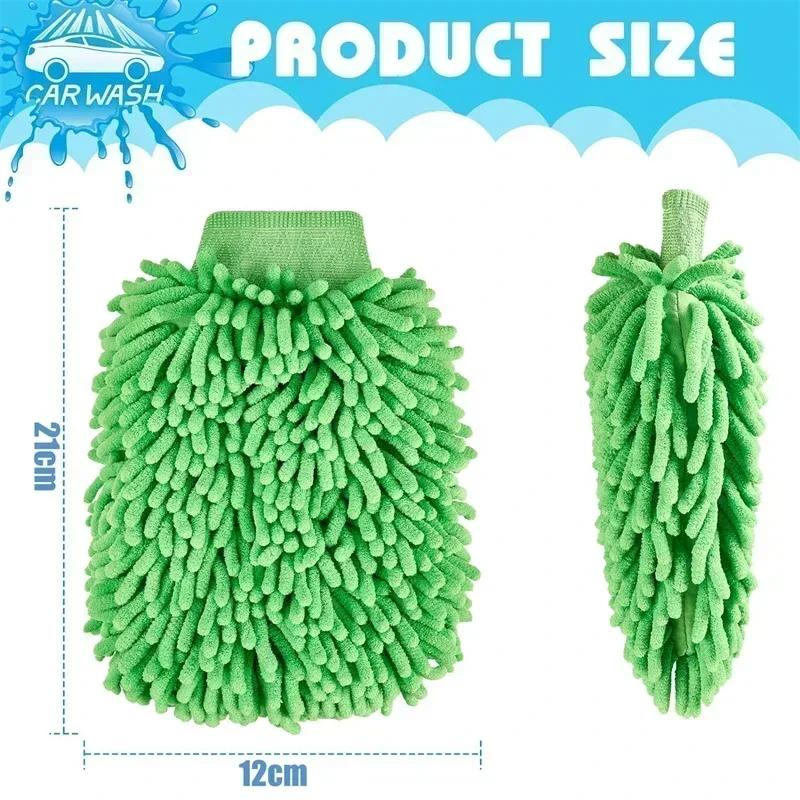 1/3/5pcs Car Wash Gloves Chenille Coral Fleece Gloves double-side Washing Wiper Towel Auto Dust Washer Car Cleaning Accessories image 6