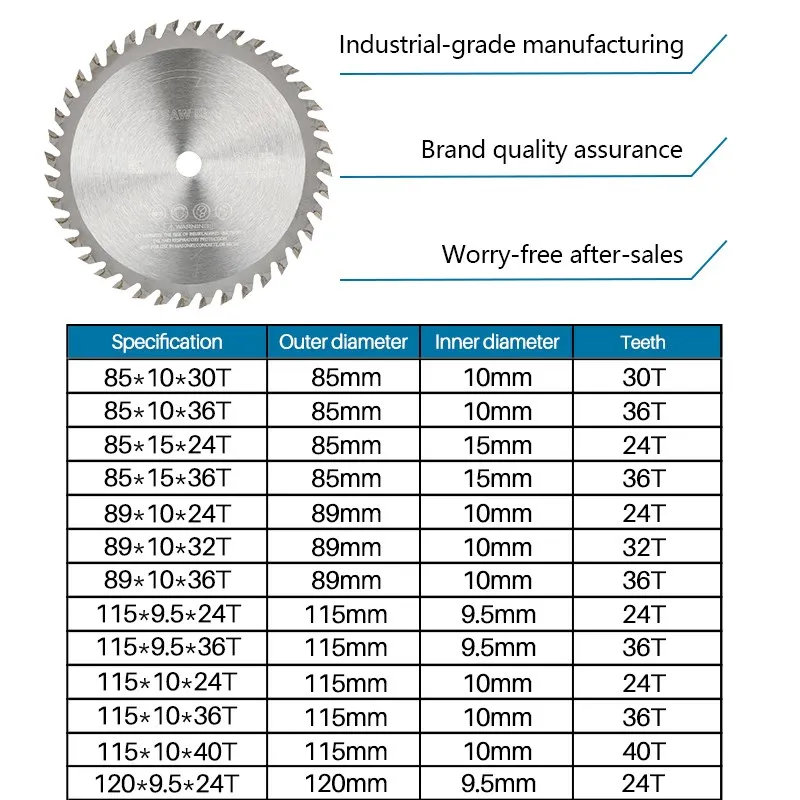 1pc TCT Circular Saw Blade Wheel Discs For Wood Cutting 85 89 115 120mm Carbide Cutting Disc Woodworking Saw Blade