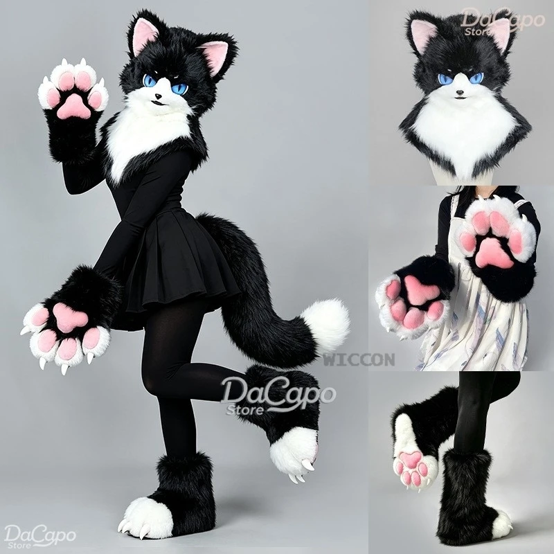 Halloween Fursuit Cute Furry Cat Paw Socks Paw Feet Cosplay Prop Furry Costume Accessory Comic Con Dress up Themed Party Adult