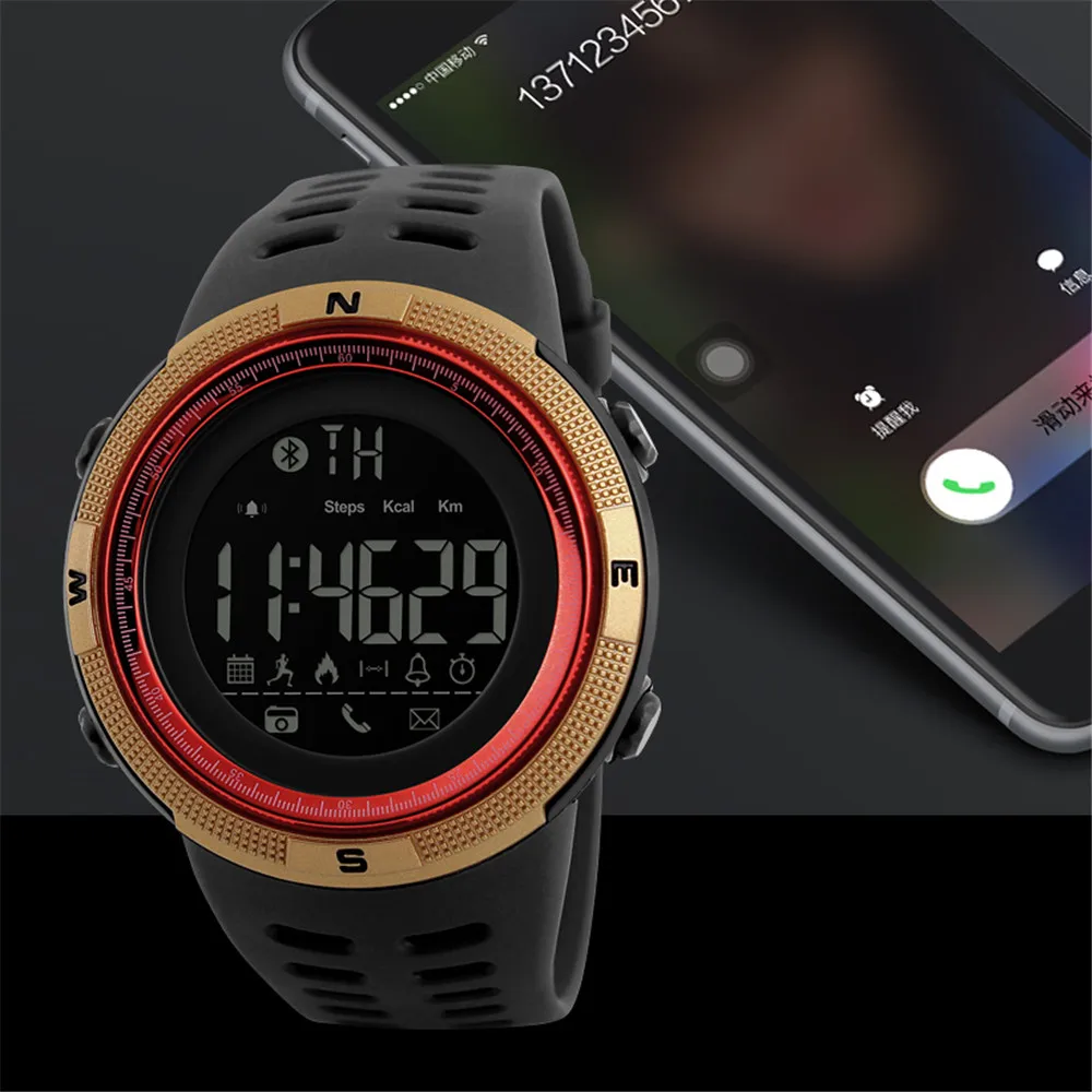 

SKM Digital Smart Watches Men Women 5Bar Waterproof Bluetooth Outdoor Sports Camping Fishing GYM Wristwatches 1250