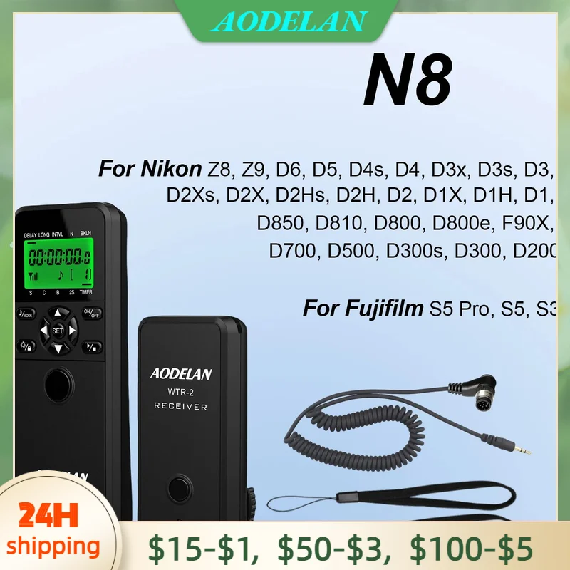 WTR-2 كاميرا الموقت عن بعد Timelapse Intervalometer مصراع الإصدار لنيكون 10-PIN Z8 Z9 D6 D5 D4 D850 D810 D800 D700 D500 D300