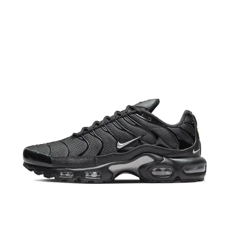 Nike Air Max Plus TN Men's Women's Running Shoes Comfortable,Breathable, Anti Slip,Durable Air Cushion Cushion Black/Silver Gray