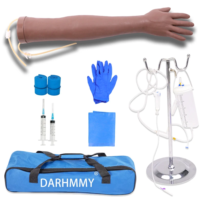 Kit de práctica de infusión intravenosa de flebotomía de brazo de inyección IV, Kit de modelo de brazo de dibujo de sangre para entrenamiento de