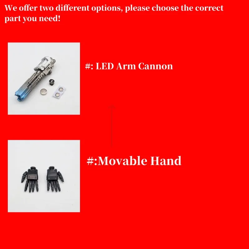 3D DIY LED Arm Cannon/Movable Hand Upgrade Kit For SS-114 Megatank Accessories