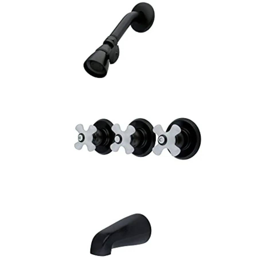 

KB235PX Tub and Shower Faucet with 3-Porcelain Cross Handle,,5-Inch Spout Reach
