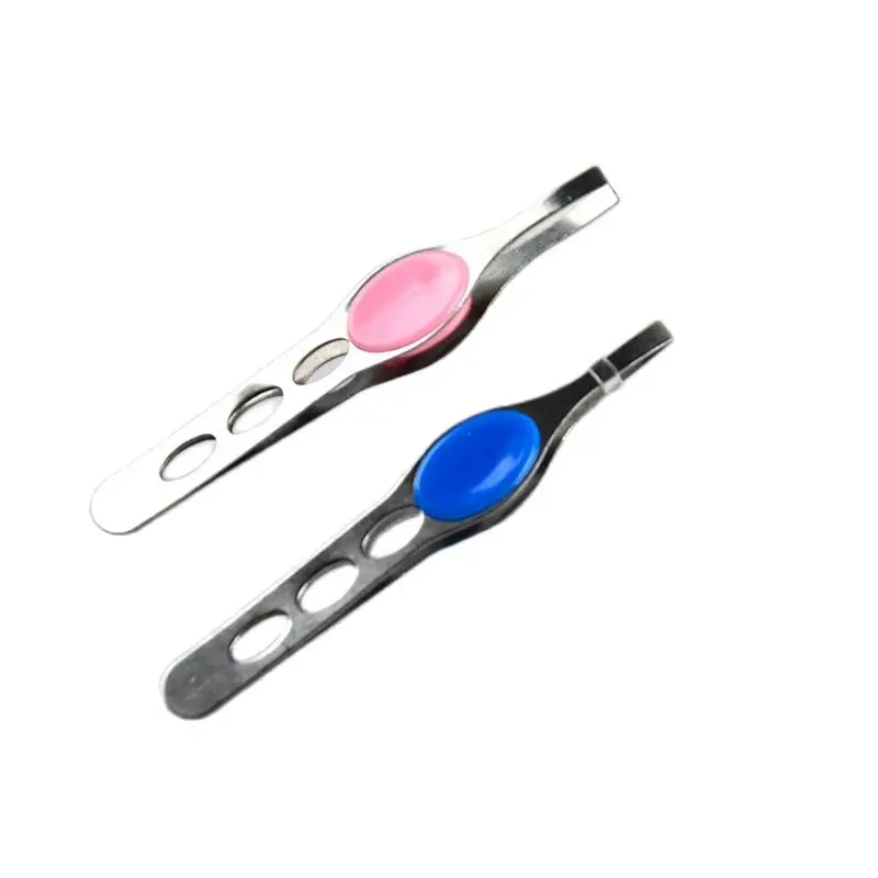 1Pc Women Trimming Eyebrow Clip Makeup Tools Stainless Steel Anti-slip  Handle Eyebrow Tweezers Flat Tip Brow Clips Beauty Tools