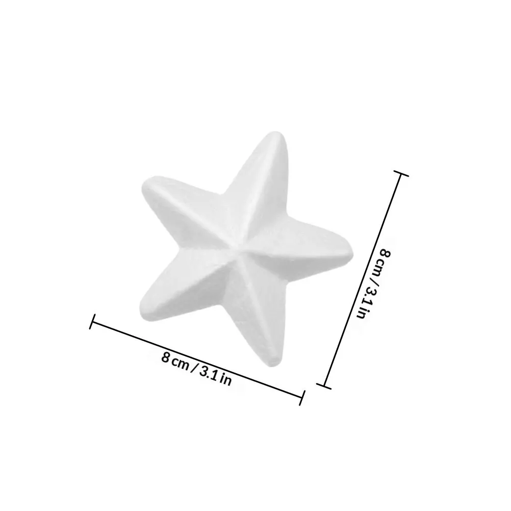 12Pcs White Foam Stars Unpainted Craft Shapes DIY Projects Holiday Decorations Christmas Tree Ornaments Miniature Stars Figurine