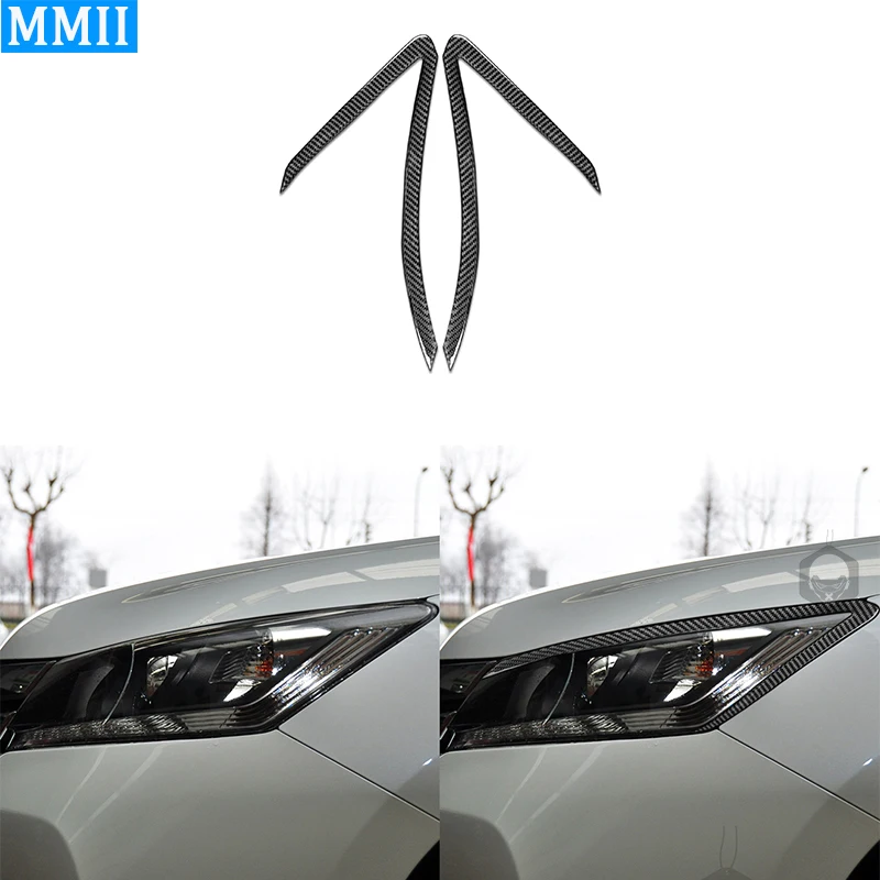 

For Honda Accord 2014-2017 Real Carbon Fiber Front Fog Lamp Eyebrow Cover Trim Car Light Decoration Accessories Sticker