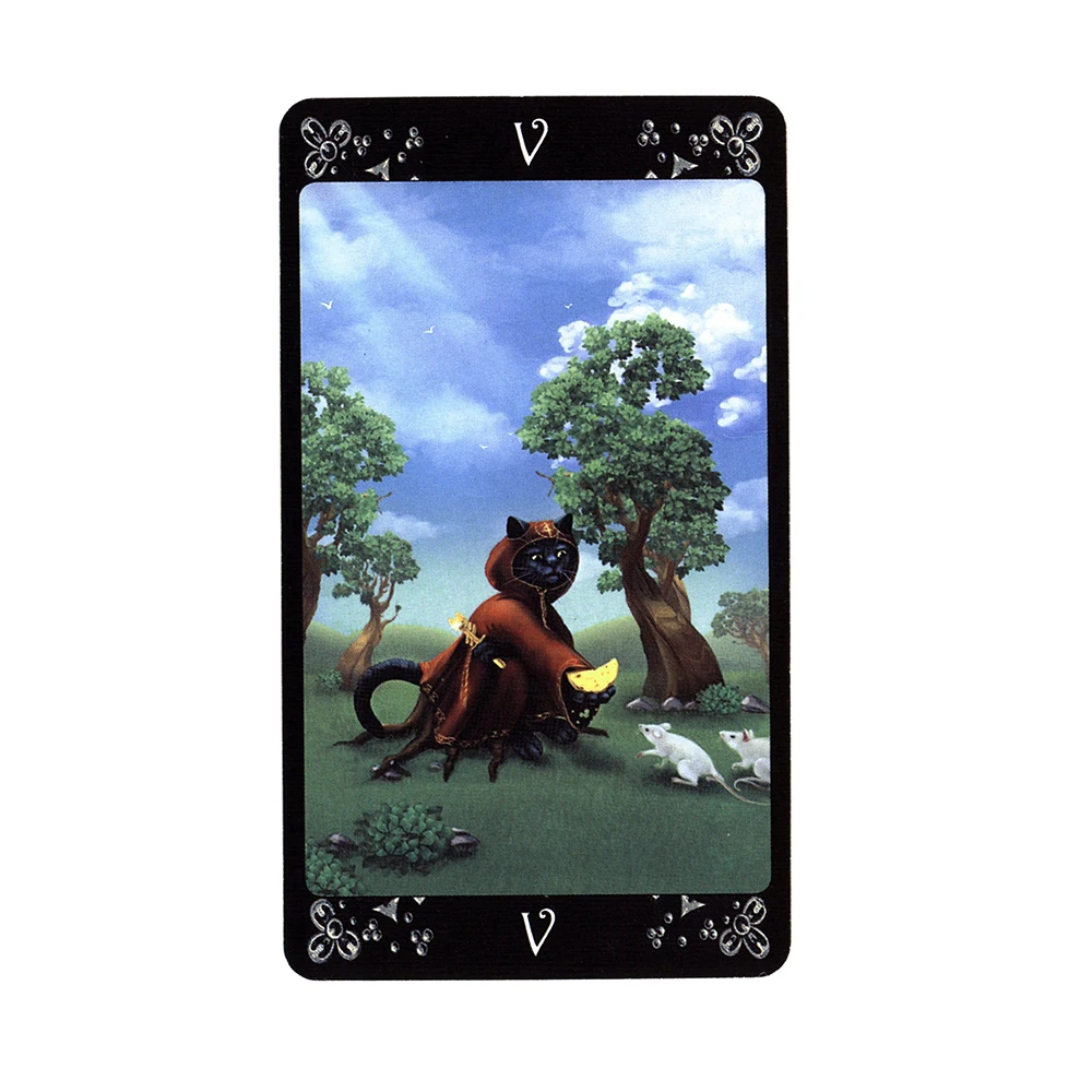 Black Cats Tarot Deck English French Spanish Italian Portuguese Tarot Cards for Beginner