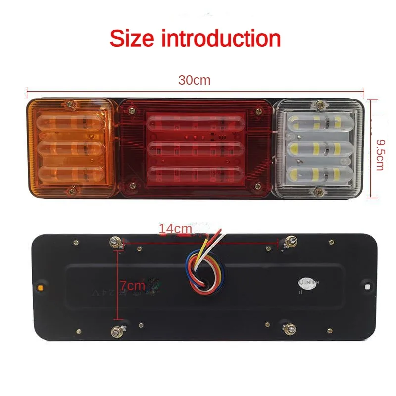 2Pcs Led Truck Led Rear Taillight 12v/24v Agricultural Vehicles Tractor Tail Light Turn Signal Stop Brake Reversing Fog Lamp