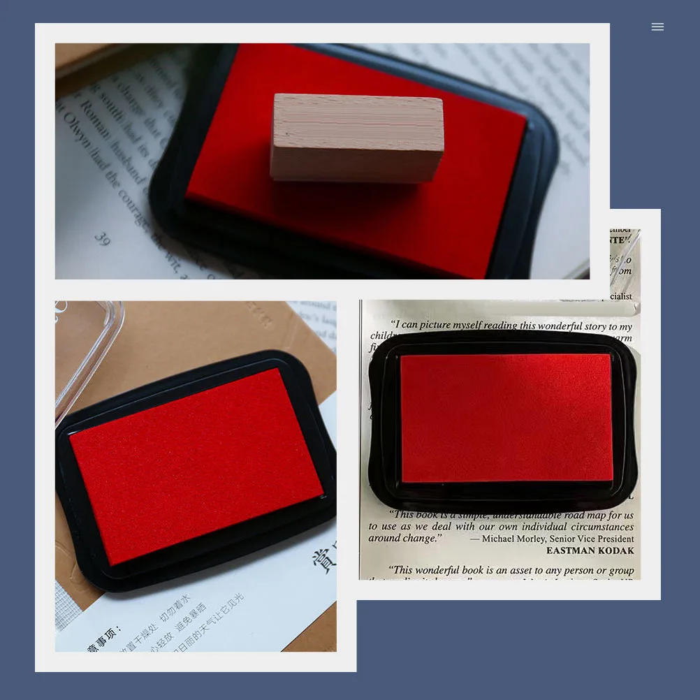2 قطعة وسادة الحبر الأحمر خمر قسط البلاستيك الإسفنج قابل للغسل ل سجل القصاصات Diy بها بنفسك المطاط النسيج الخشب الحرفية المشاريع منصات الطوابع