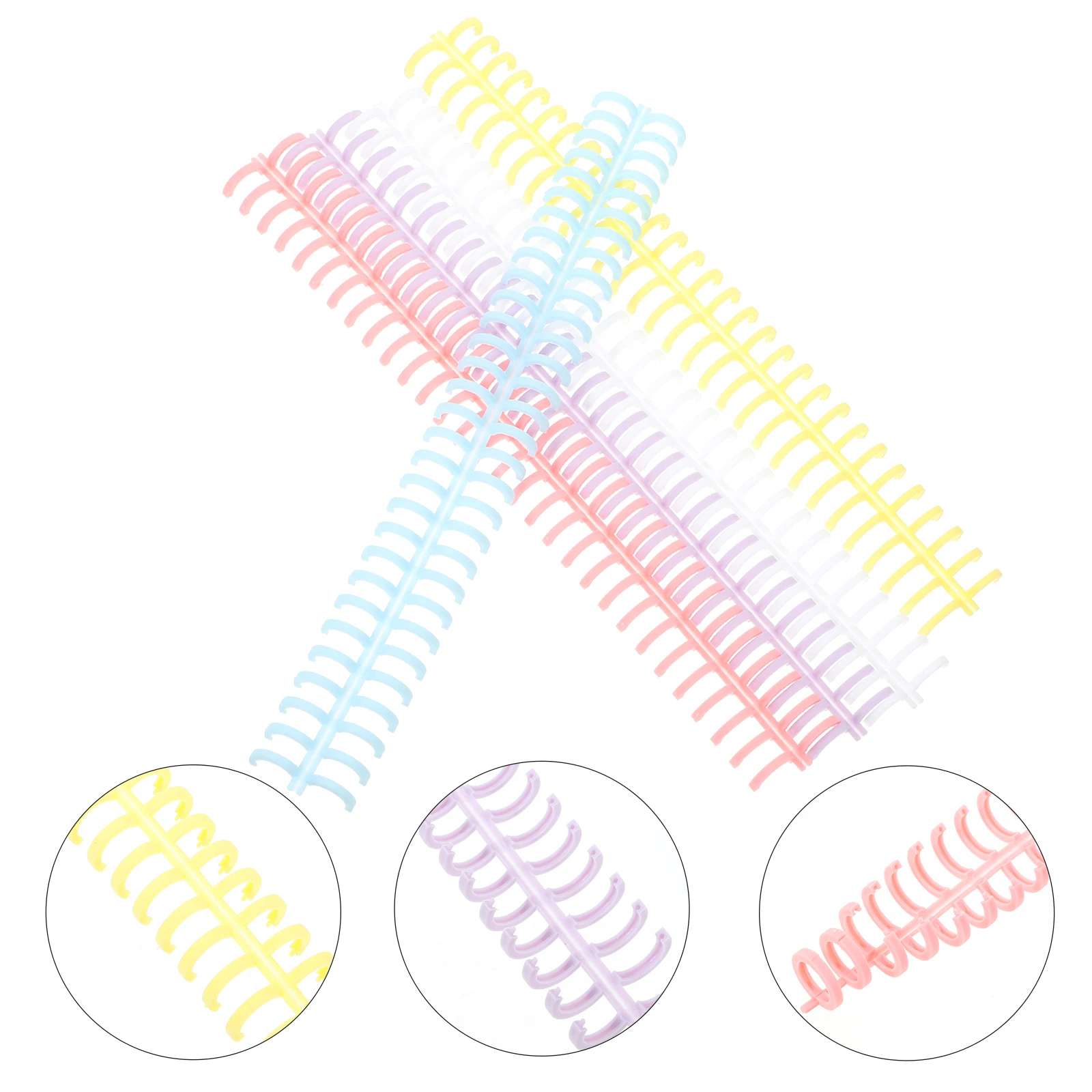 

10 Pcs A4 Spiral Binding Coils 30 Hole Loose Leaf Rings Plastic Binder Rings Colored Office School Supplies