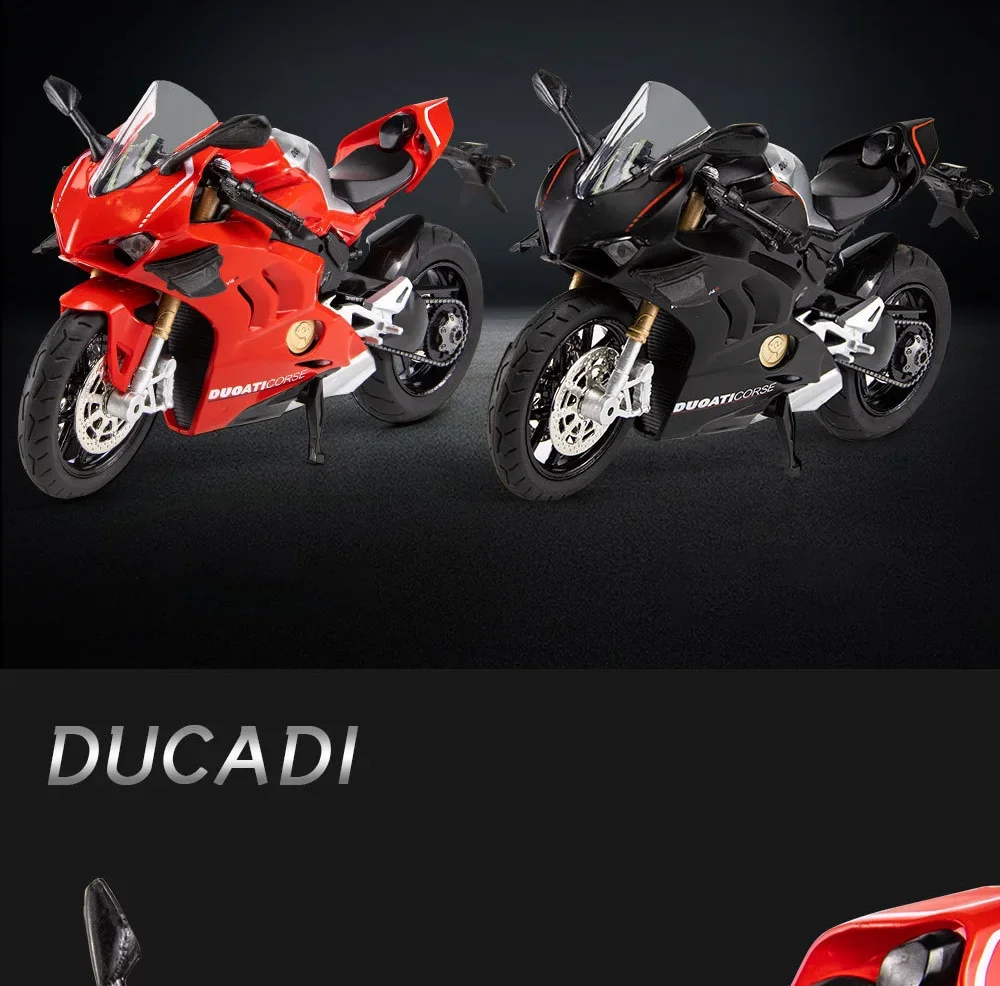 1:12 Ducati V4S Panigale Racing Motorcycles Simulation Alloy Motorcycle Model With Sound and Light Collection Toy Car Kid Gift