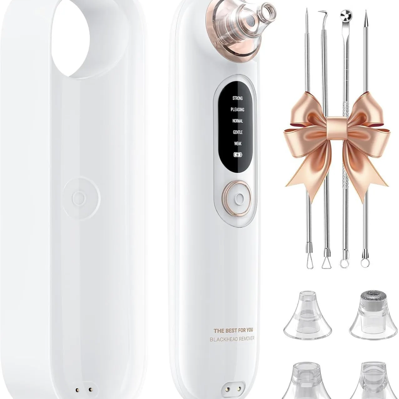 Comedondrukker Vacuüm Acne Cleaner Mannen Vrouwen Pore Extractor Draagbare USB Oplaadbare 5 niveaus 4 tips Gezichtsmee-eter verwijderen