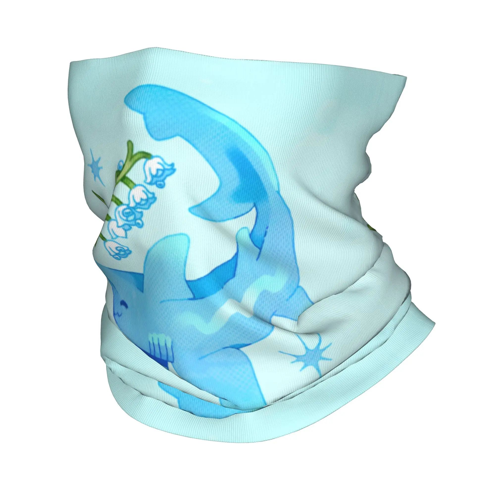 Custom 3D Illusion Fish Shark Bandana Neck Gaiter for Ski Camping Women Men Wrap Scarf  Balaclava Warmer