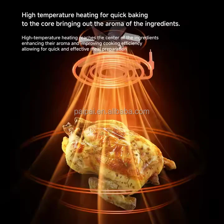 Freidora de aire francesa de acero inoxidable, electrodomésticos inteligentes de gran capacidad de 15L, ventana Visual de forma cuadrada para el hogar