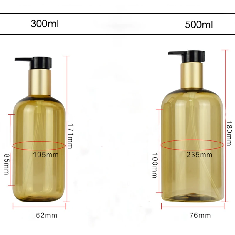 Shampoo Shower Gel Refillable Bottle Cylindrical Press Dispensing Bottle Pet Plastic Empty Daily Cosmetic Jar Container Diy