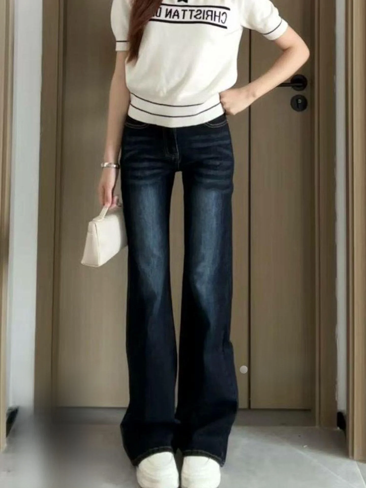 

High Waist Wide Leg American Style Jeans Women's Spring Summer Slimming Loose Thin Denim Pants Straight Cut Memory Shape