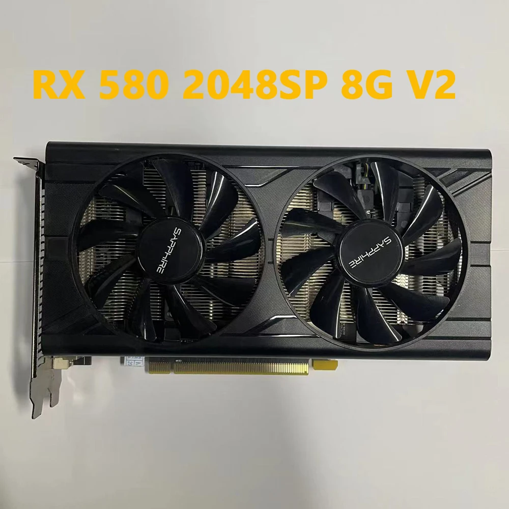 SAPPHIRE RX580 8GB V2กราฟิกการ์ด256Bit GDDR5การ์ดสำหรับ AMD RX 500 Series RX 580 8G d5 V2 1284MHz 7000MHz PC ถนนใช้
