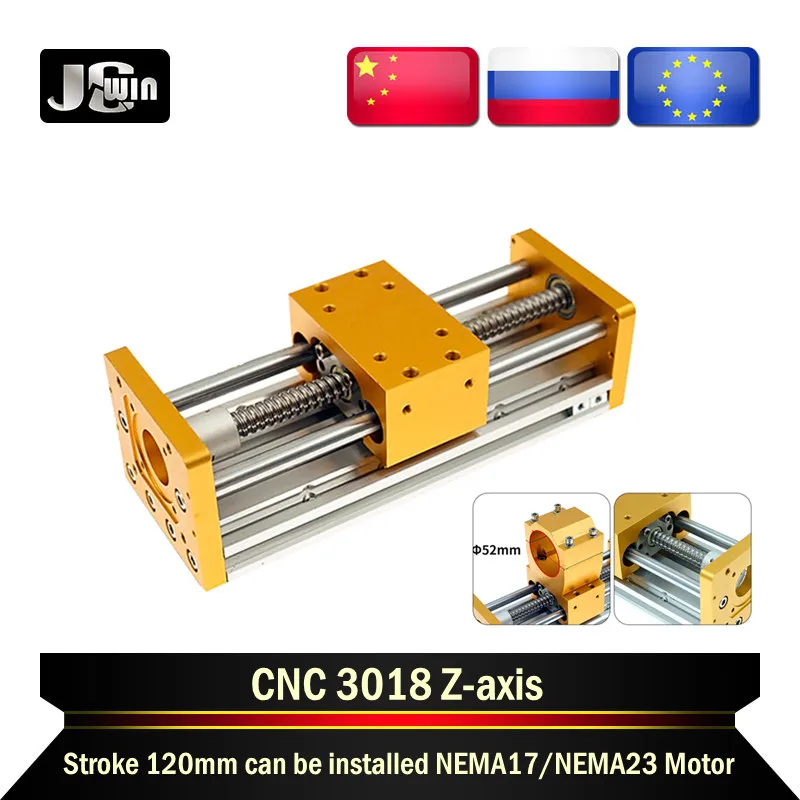 CNC 3018 Z-Axis Module Apply Nema17 / NEMA23 Stepper Motor Spindle Hole 52mm Aluminum Sliding Table Engraving Machine Accessorie