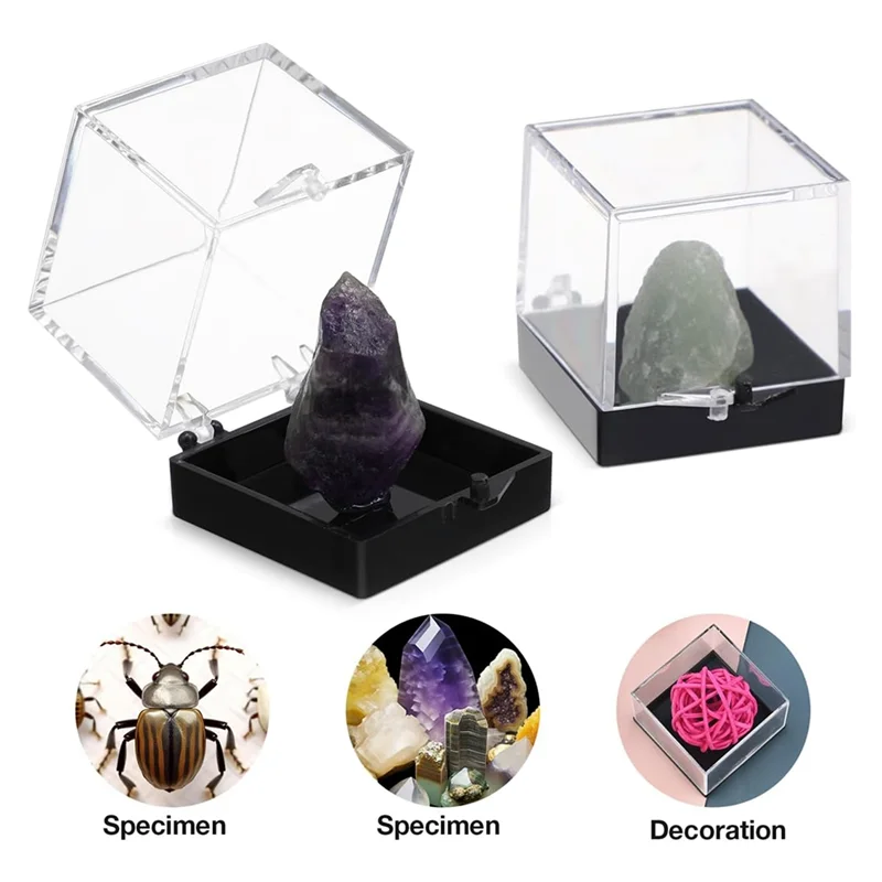 

AT21-6 шт. прозрачный пластиковый витрина для коллекции камней, прочный органайзер для хранения драгоценных камней, ювелирных изделий и коллекционных предметов