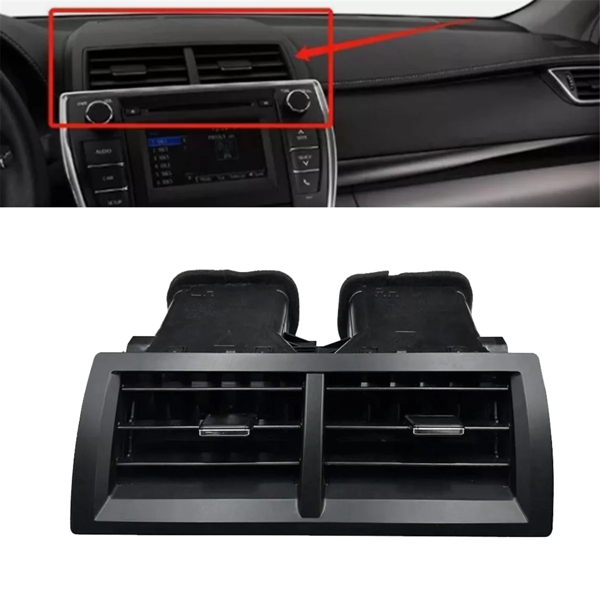 Car Dashboard Central Console Air Conditioner Outlet Assembly for Toyota Camry 2012-2017 A/C Grille Vents