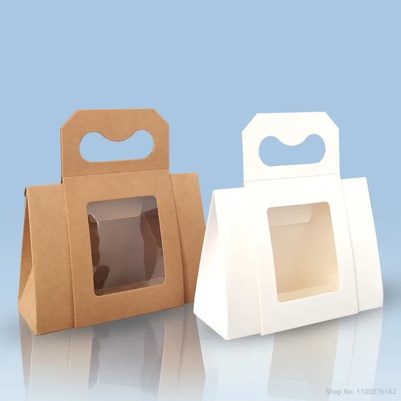 Brown Paper Gift Box with PVC Transparent Windows for Gifts,Crafting Cupcake Boxes for Packaging Baby Shower Birthday Decoration