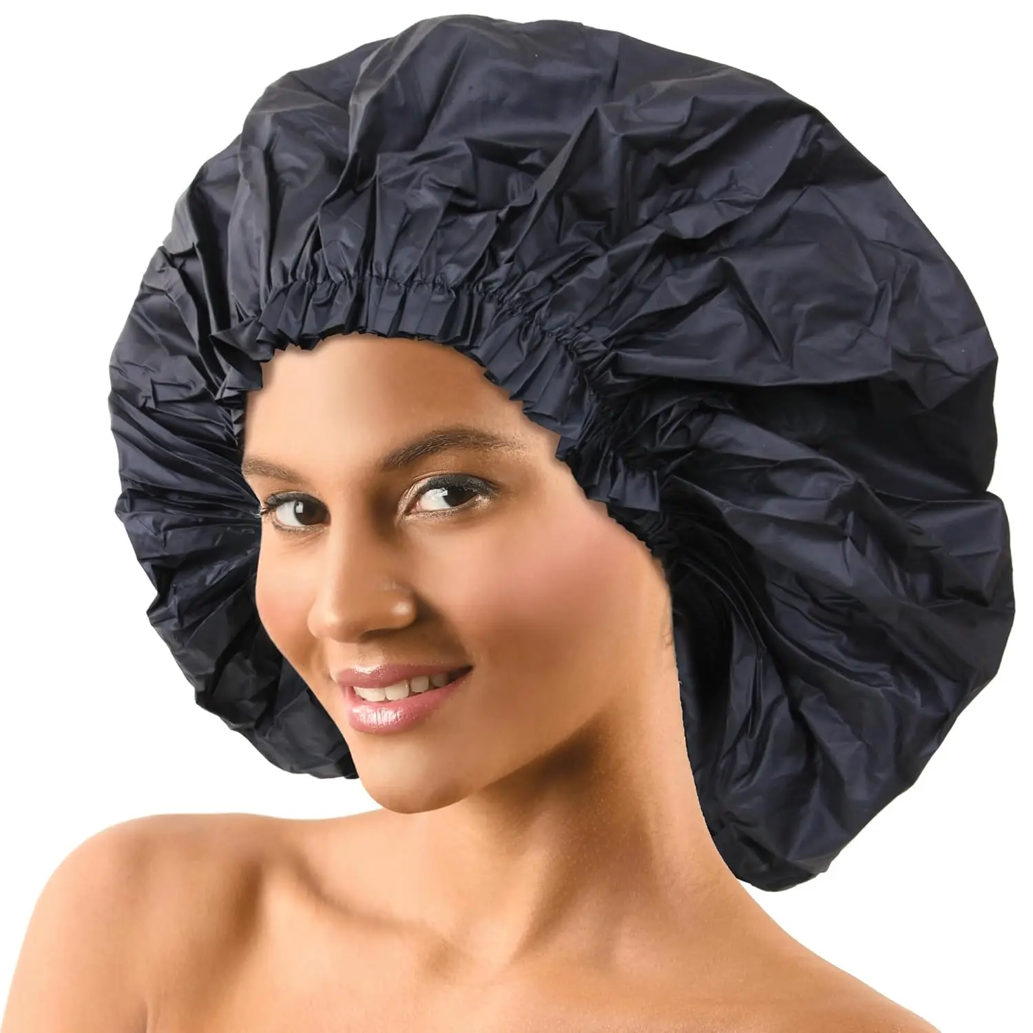 

Shower Cap Waterproof Material 1pc for Women or Men Shower Cap for Roller Sets, Afros, Twist, Silk Wraps and M
