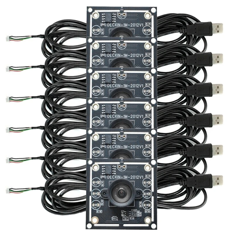 6Pcs 100 Degree Camera Module 1MP OV9732 1280X720 USB Free Driver Manual Focus, With 2 Meter Cable For Winxp/7/8/10