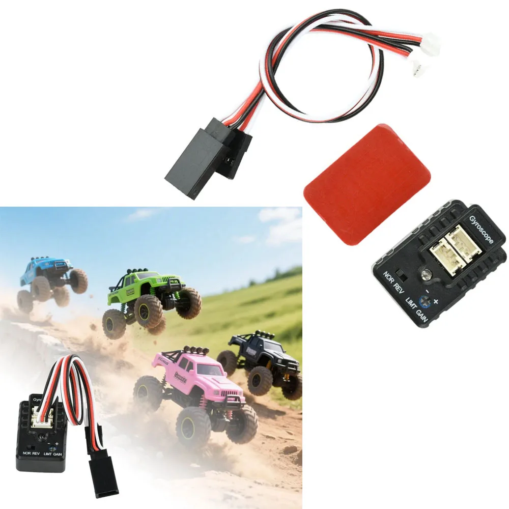 Gyroscope Stabilizer Module 2-Axis for RC Drift Car Touring Car Boat Anti-Drift 4.8-6V Plastic Compact Fit Multiple Controller