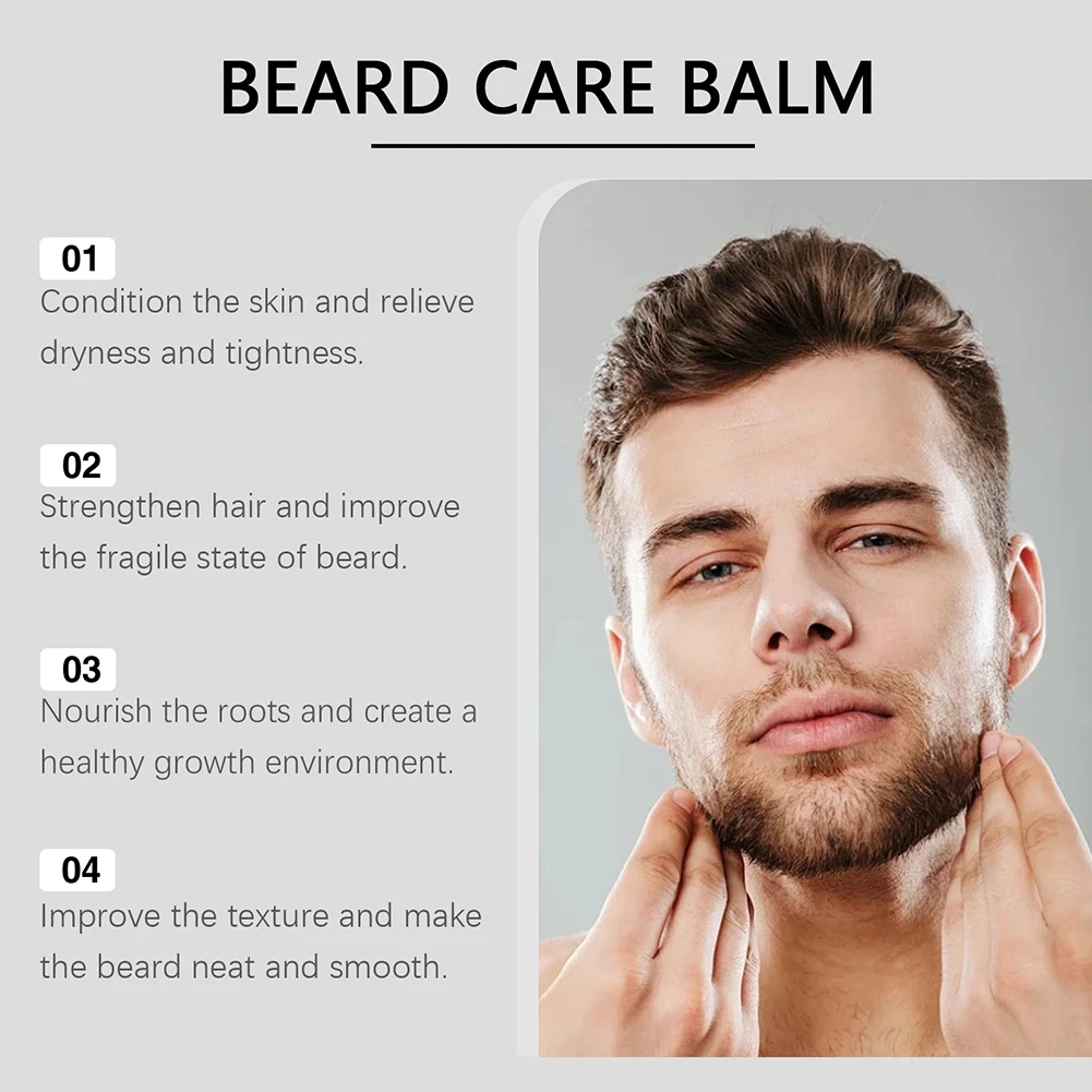 100 جرام بلسم نمو اللحية، بلسم تحفيز اللحية فائق القوة يرطب ويقوي كريم اللحية مستحضرات التجميل للرجال