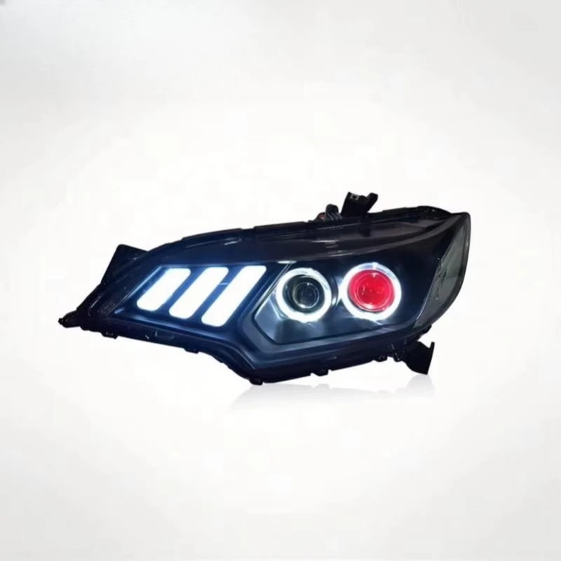 

2014 Headlamp Light Emitting Diode DRL with Moving Steering Signal Dual beam of light lens Demon Eye Auto Parts Headlamp