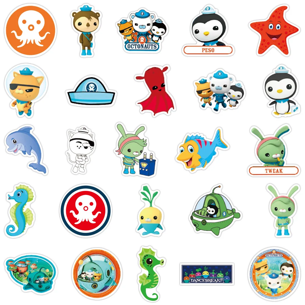 

10/50PCS Animation The Octonauts Cartoon Cute Fun Creative Stickers Waterproof Decal Kids Toy Gift for Scrapbook Guitar Desk