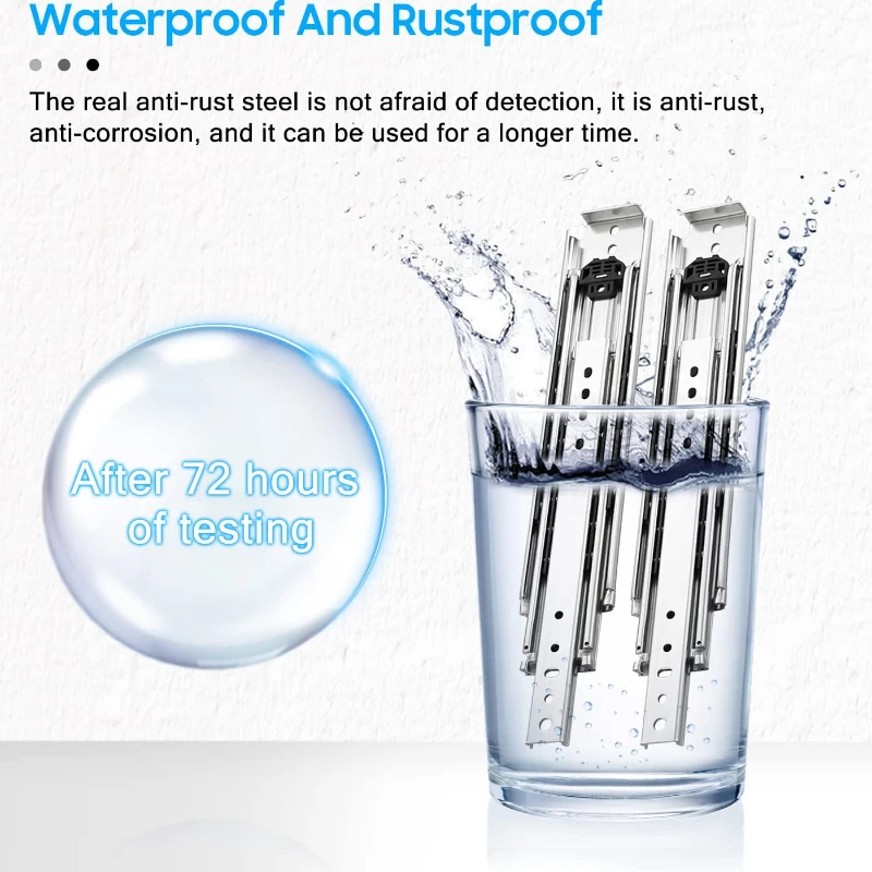 Imagem -06 - Corrediças Resistentes da Gaveta com Função do Fechamento 76 mm Ultra Alta Capacidade de Carga da Gaveta Corredores Ferragem Profissional da Mobília
