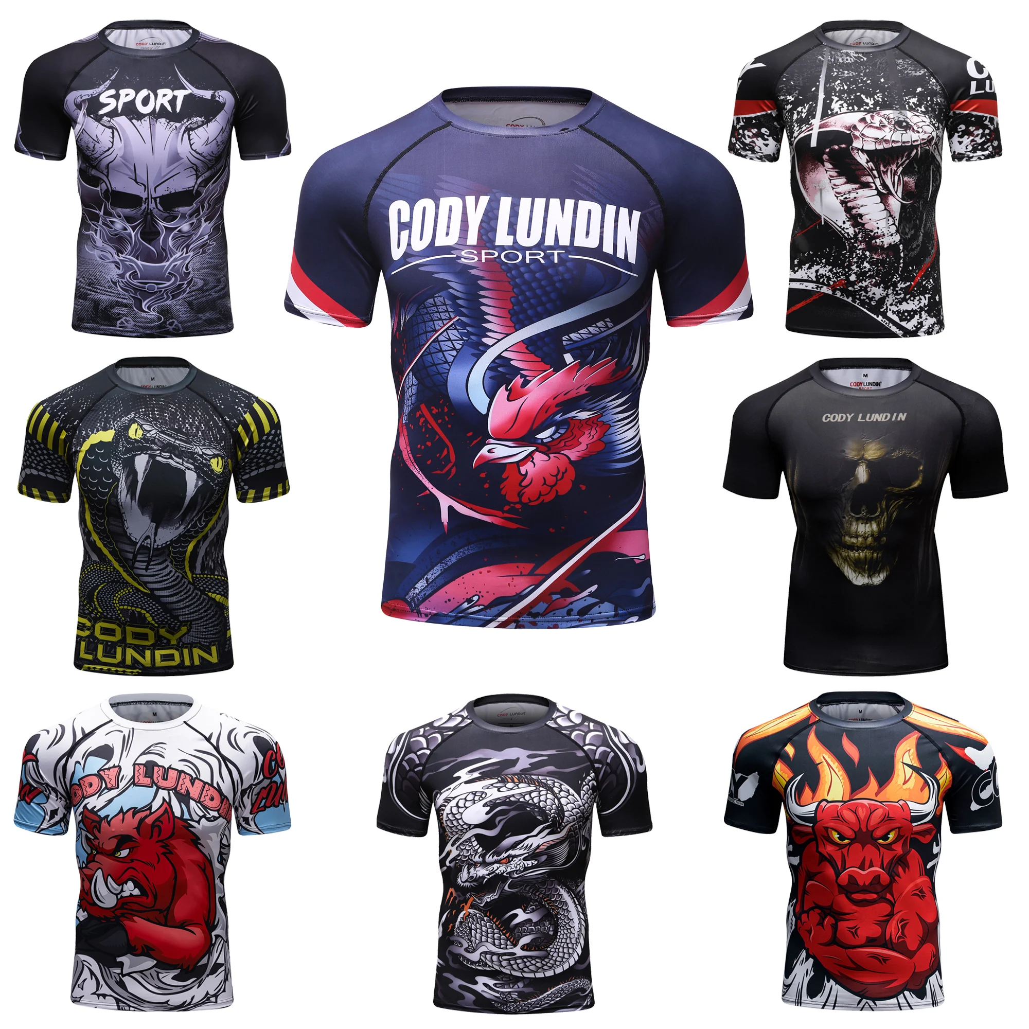 Cody Lundin Compression Shirt MMA Rash Guard New Fitness Tight Gyms Bodybuilding Rash Grappling Shirt