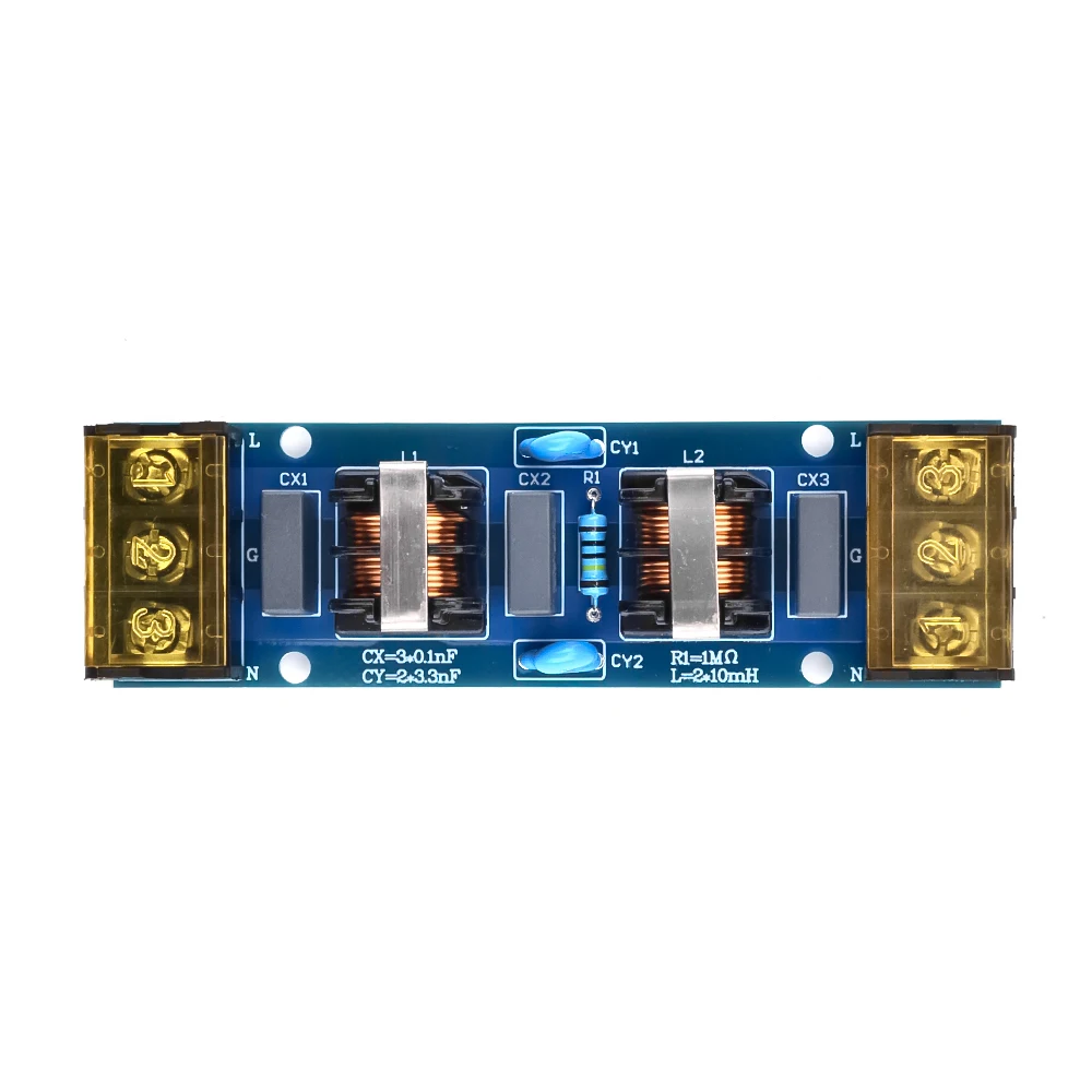 Placa de filtro de potencia 6A/25A, suministro de energía de dos etapas de alta frecuencia EMI, módulo de filtro de paso bajo, gestión de energía,