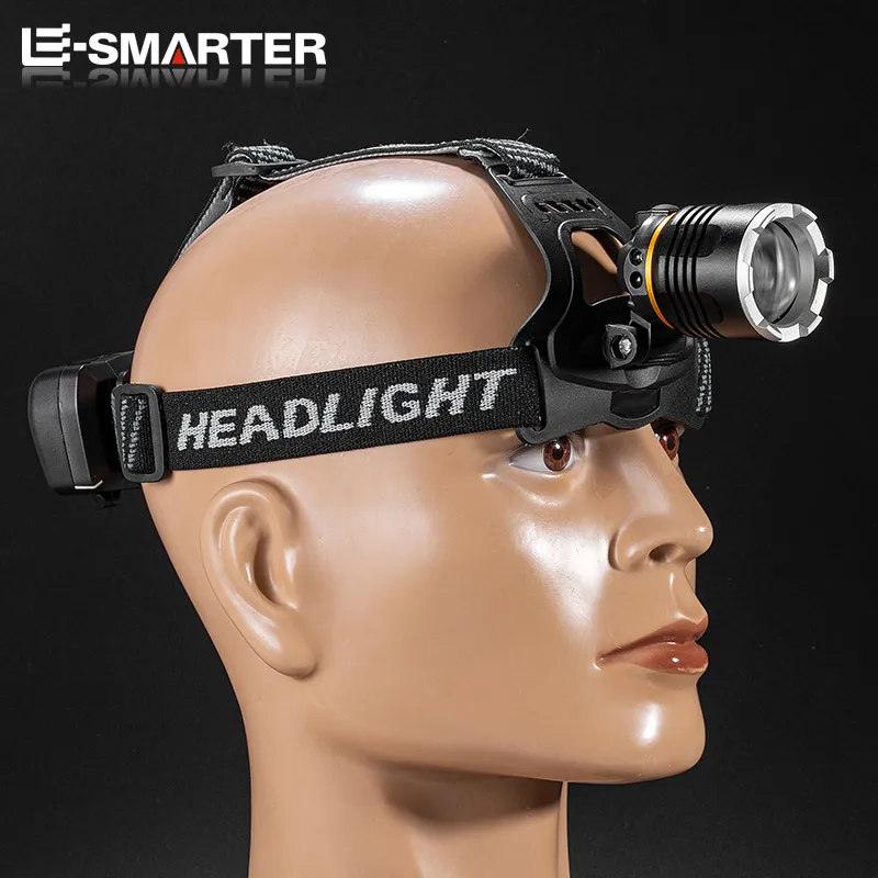 Linterna Frontal Recargable Zoom XHP50 LED, Impermeable, para Pesca, Búsqueda, Camping
