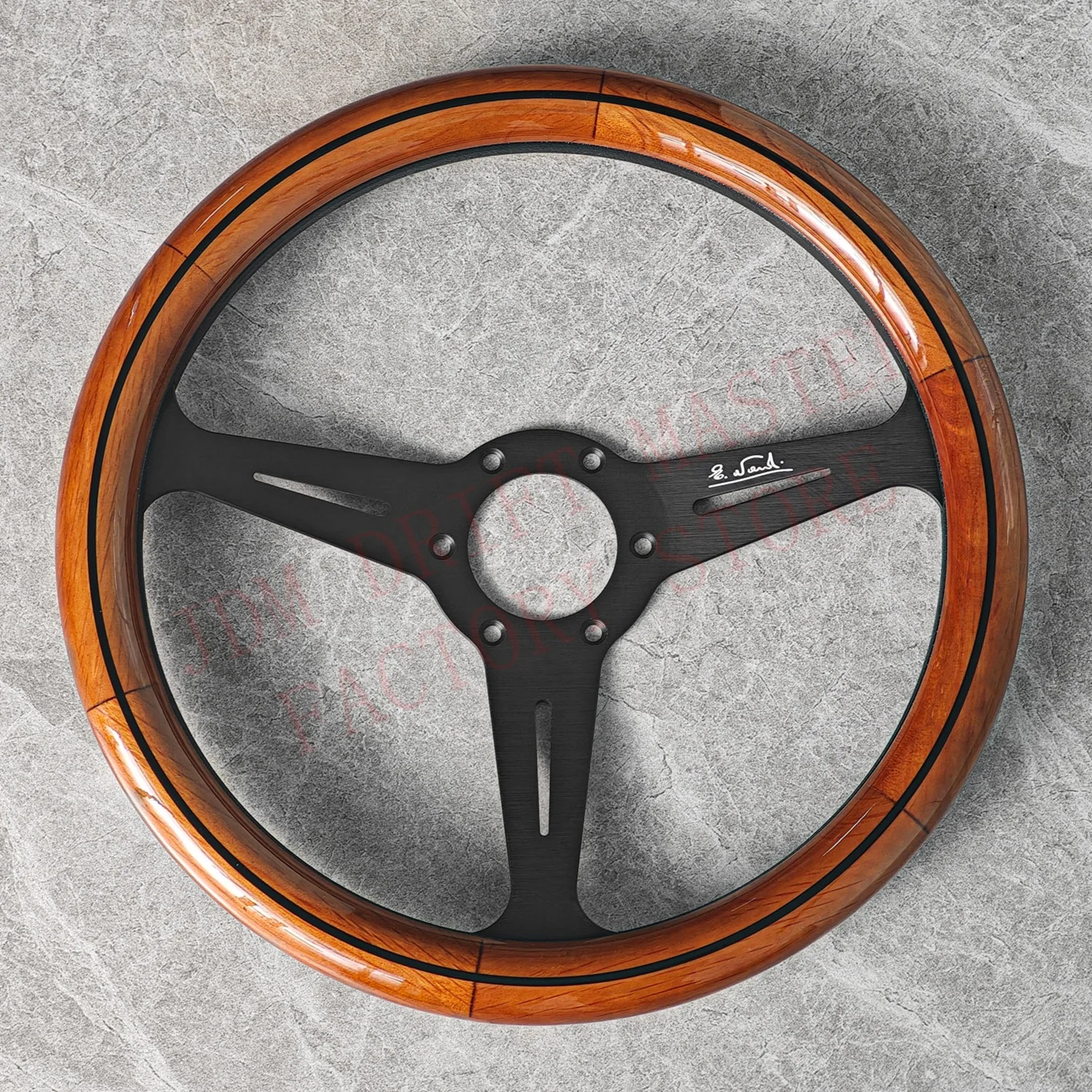 14-дюймовый универсальный руль JDM из натурального дерева, классический винтажный спортивный руль