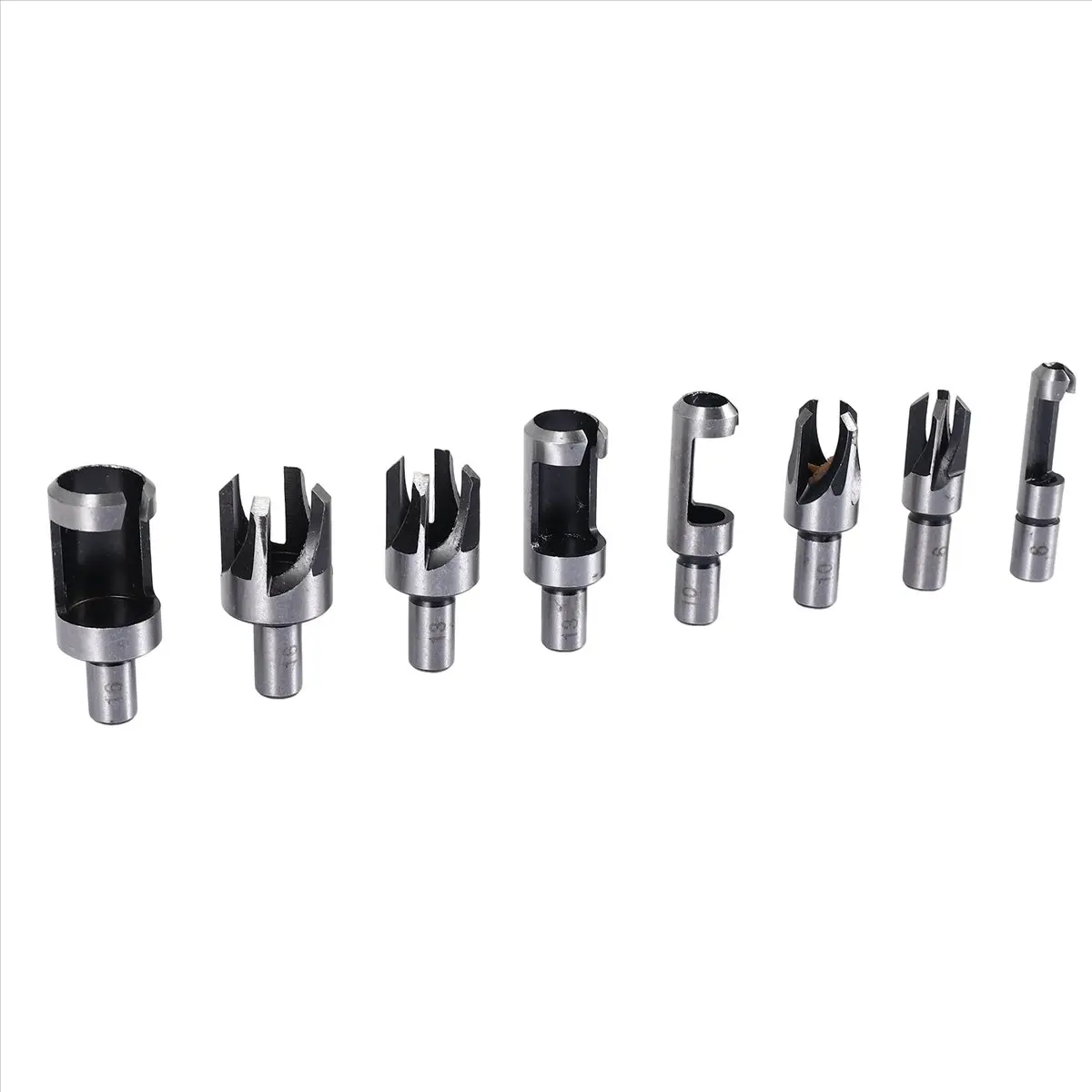 #64M 14 Pcs Wood Plug Hole Cutter Chamfered Plug Cutter Drill Bits,Hex Spanner Tool Set,(Carbon steel)