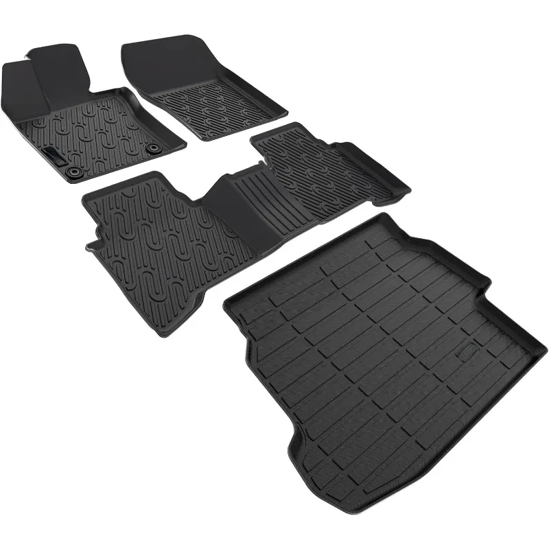 

All Weather Protection Anti-Slip Automotive Floor Liner Full Set Automobile mats Accessories, Black