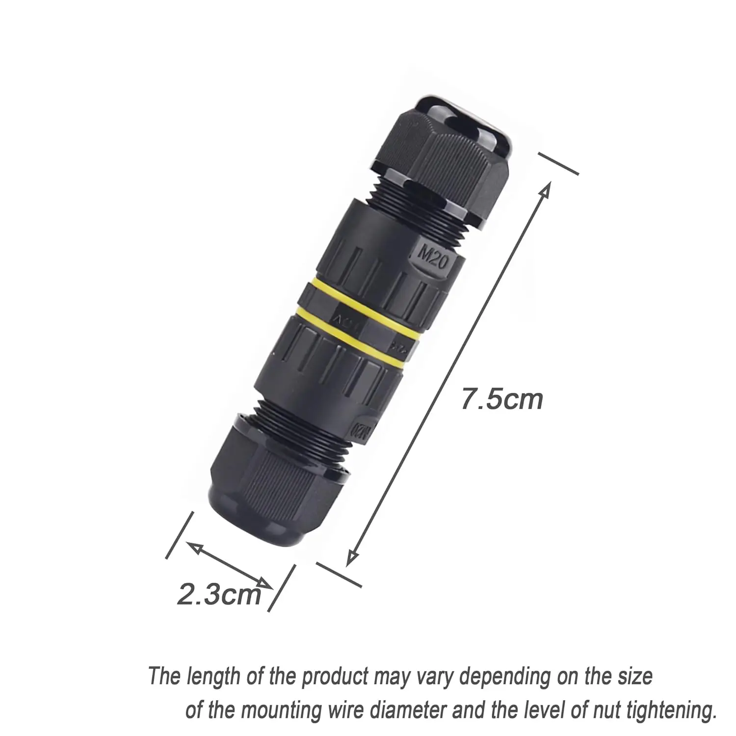 4 Way/4 Pin Outdoor Connection Box, Cable Connector, Outdoor External Sleeve Coupler M20 4P Ø5-9mm, for Repair and Extend Power