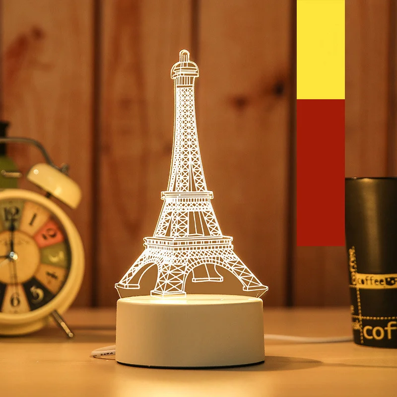 

3D акриловый светодиодный ночник с питанием от USB, декор для спальни, неоновая лампа, подарок на свадьбу, день рождения, для детей, на День матери
