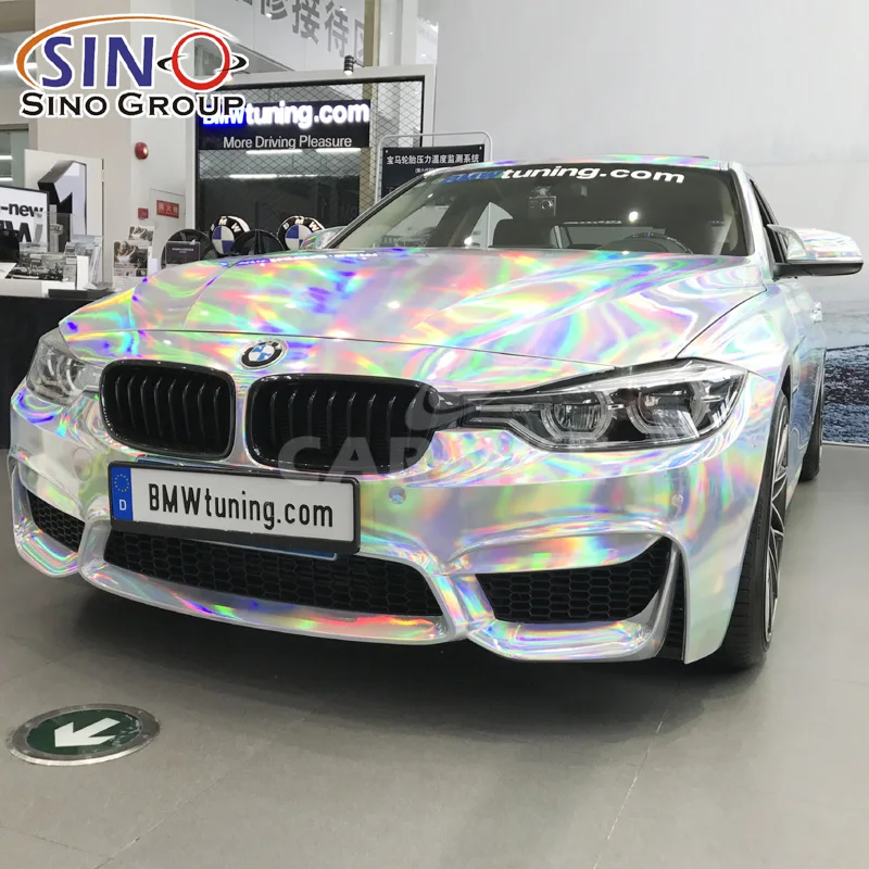 Professional Manufacturer PVC Full Sticker 1.52x18M Popular Advertising Chrome Laser Foil Auto Car Vinyl Wrap Film