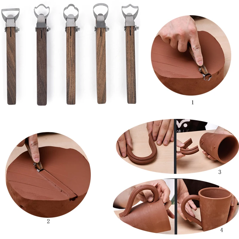 Pottery Teapot Handle Tool Manual DIY Water Cup Ware Handle Sculpture Scraper Ceramic School Ceramic Bar Supplies