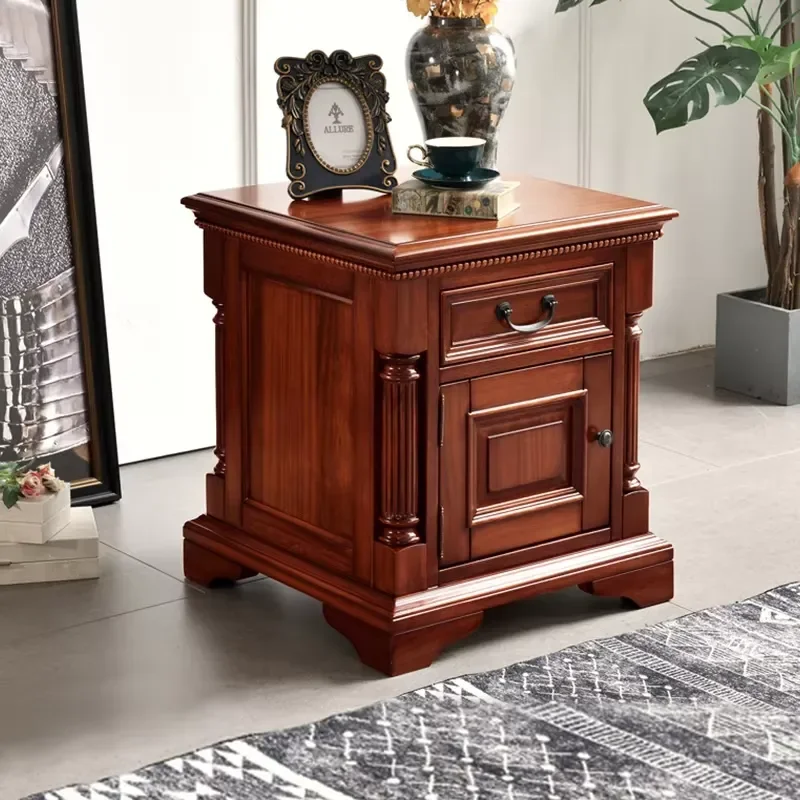 New Design Classic Style Carving Solid Wood Living Room Corner Table Rectangular Living Room Coffee Table Side Table