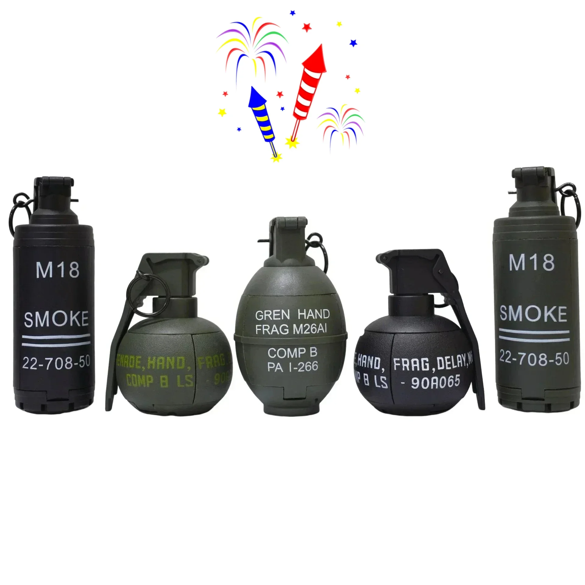 ANumber OneSpringPowered Impact GrenadesTactical PlasticM67 قنبلة يدوية ألعاب نموذج لـ Airsoft Paintball CS لعبة لعب الأدوار الدعامة