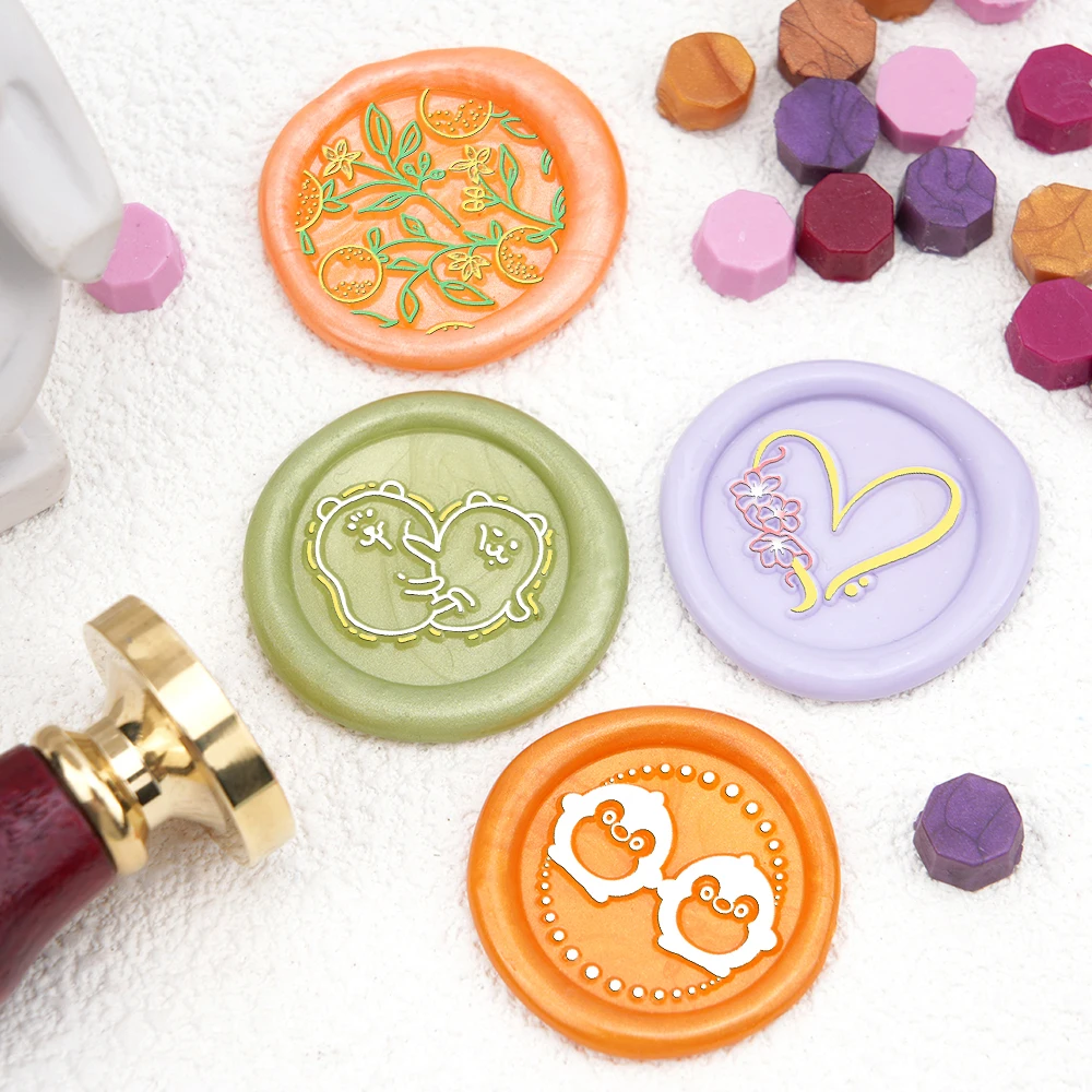 ختم من الشمع طوابع البطاريق الحب القلب زهرة مختلط نمط النحاس رئيس بطاقات المعايدة المغلف دعوة ديكور الحرفية المشروع #4