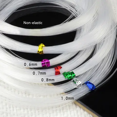 Fil de pêche en Nylon cristal Transparent Non élastique, 0.4 0.5 0.6 0.7 0.8 1mm de diamètre, cordon de perles pour la recherche de bijoux à bricoler soi-même HK197
