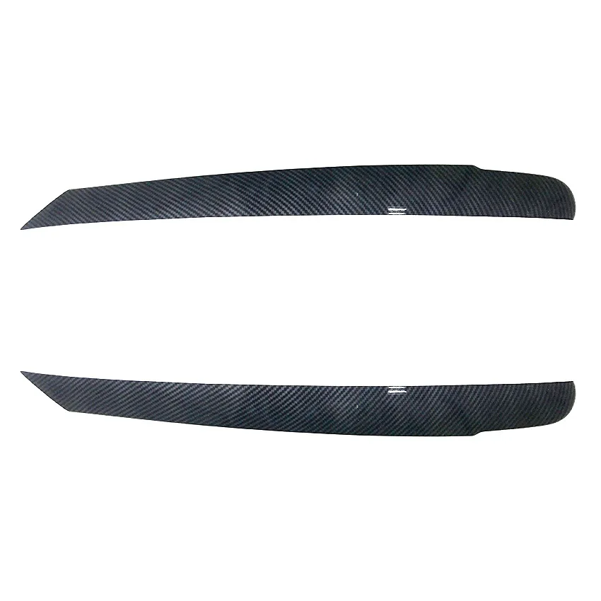 2011 To 2015 For Volkswagen Touran Front Headlight Lamp Eyebrow Lamp Eyelid Trim Cover Decoration ABS Glossy Black Carbon Fiber