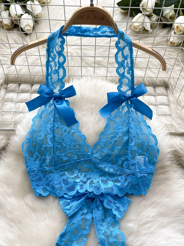 女性のツーピースセットヴィンテージノースリーブリボンクロップトップとAラインミニショーツヴィンテージY2kレースショーツパンツセット2000年代の服